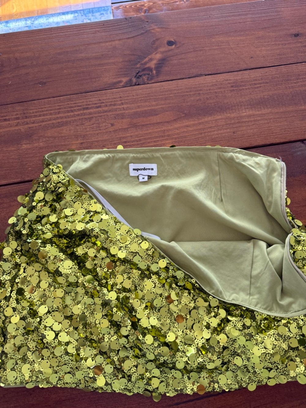 superdown Green Sequin Mini Skirt - Picture 4 of 4